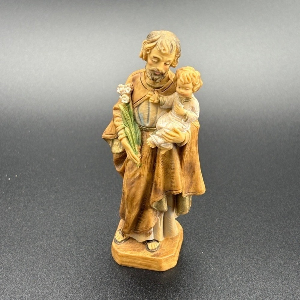 Vintage Fontanini St Joseph with Jesus Figurine 5 Inch Milsiner Italy